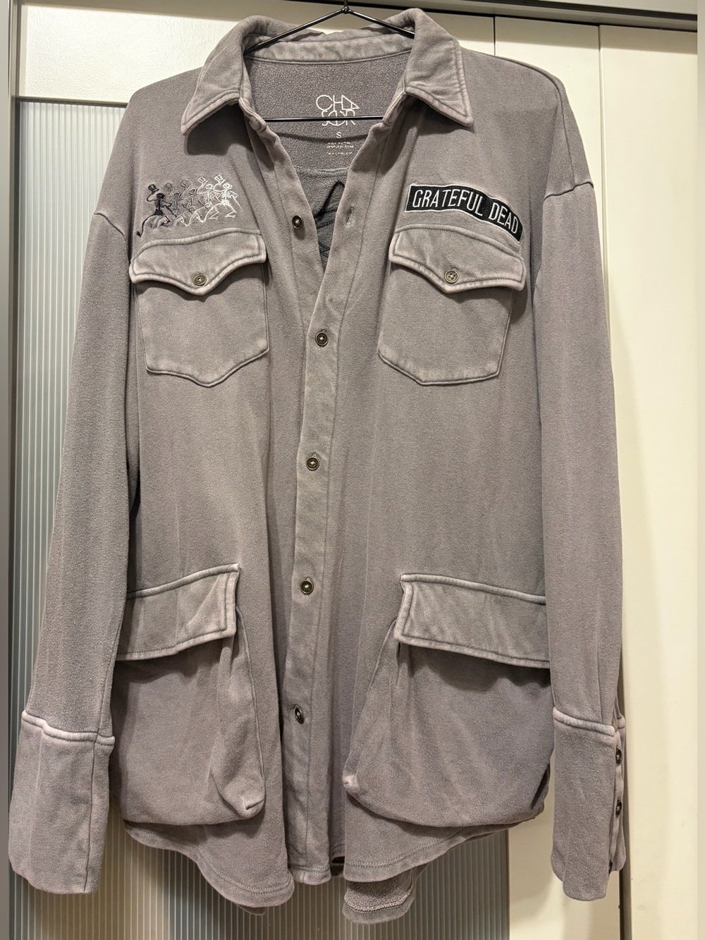 Chaser Women's Taupe Utility Jacket with Patch Details